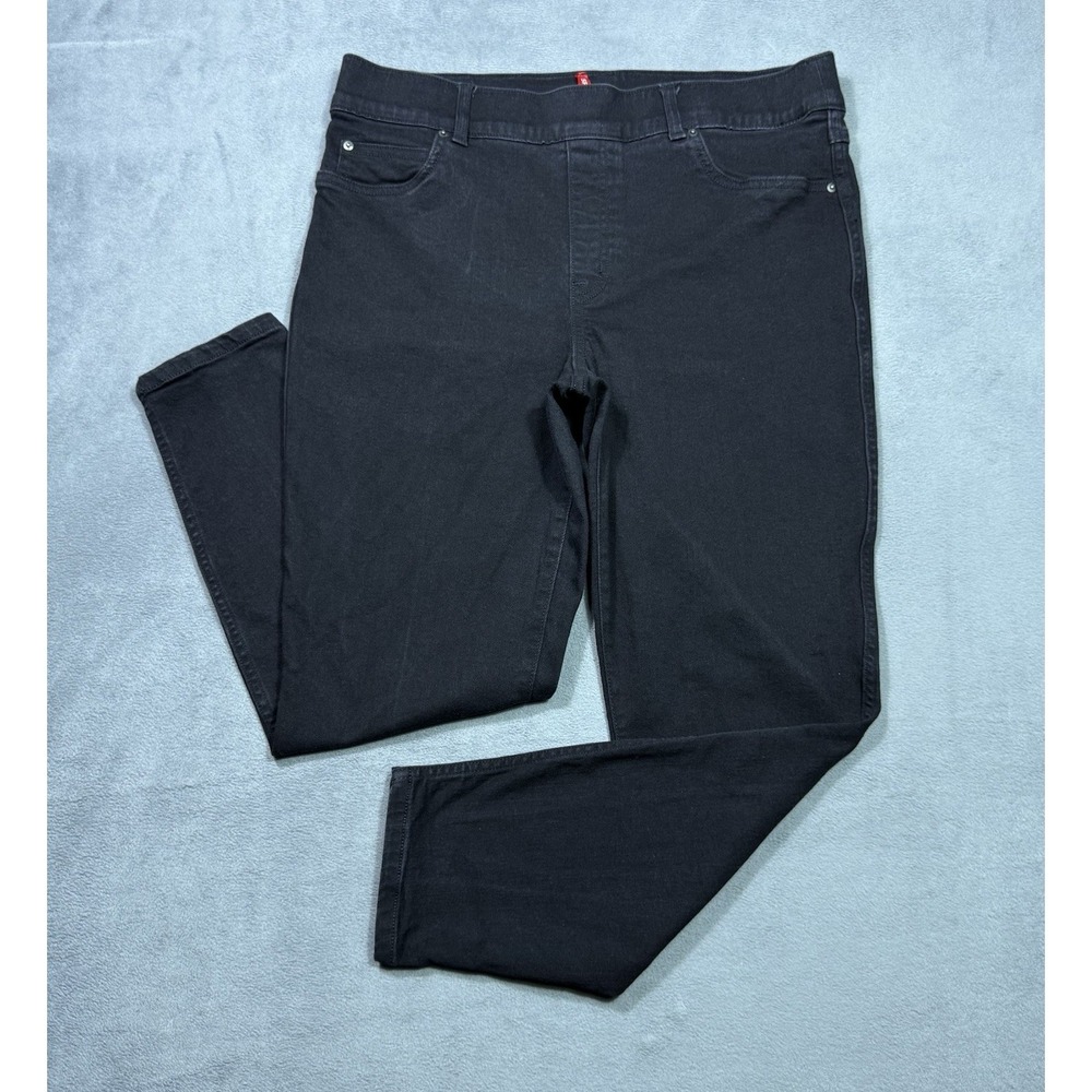 Spanx Jeans Womens XL Black Jeanish Pullon Capri Skinny Highrise Stretch Denim